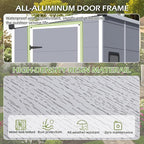 5 x 4 FT Resin Outdoor Storage Shed, All-Weather Plastic Garden Shed with Floor, Lockable Doors & Windows, Plastic Tool Shed for Poolside, Backyard, Patio