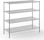 24" Deep x 60" Wide x 54" Height Wire Shelving Kit | 4-Tier | NSF Commercial Storage Rack Unit