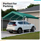 ADVANCE OUTDOOR 10x20 ft Heavy Duty Carport, Adjustable Height Garage Car Canopy Party Tent Boat Shelter, Green