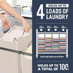 STO STO Laundry Sorter 4 Section, 4 Bag Clothes Hamper, Rolling Laundry Cart Basket with Heavy Duty Lockable Wheels and Removable Bag for Laundry Room, Bedroom, Closet, Beige