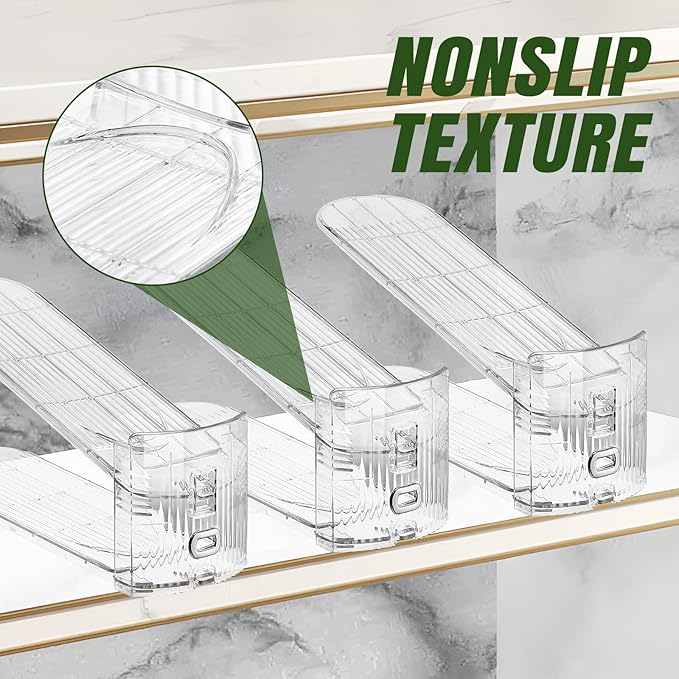 16 Pack Shoe Slots Organizer for Closet, Adjustable Shoe Stackers for a Pair of Shoes Shoe Rack Storage Shoe Space Saver 50% Shoe Shelf Display Holder for Closet