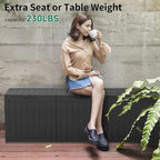EasyUp 31Gallon Outdoor Deck Box Waterproof,Indoor and Outdoor Storage Box,Resin Storage Bin for Patio Furniture Cushions Garden Tools,UV Resistant（Black）