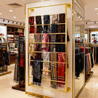 10-Layer Wall Mounted Display Rack, Tie & Scarf Rack Belt Towel Holder Wrapping Paper Ribbon Organizer Metal Shelving Scarves Belts Necktie Hijab Stand for Home, Retail Stores, Flower Shop