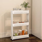 Lavish Home 3 Tier Shelf Rolling Cart - Narrow-Space Kitchen or Bathroom Shelf Organizer Cart - Slim Slide-Out Storage Shelves for Kitchen, Bathroom, Laundry and Pantry