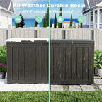 EasyUp 90 Gallon Deck Boxes Waterproof, Outdoor Large Storage Boxes with Lids, Outside Resin Storage Box & Deck Boxes for Patio, Garden Use(Black)