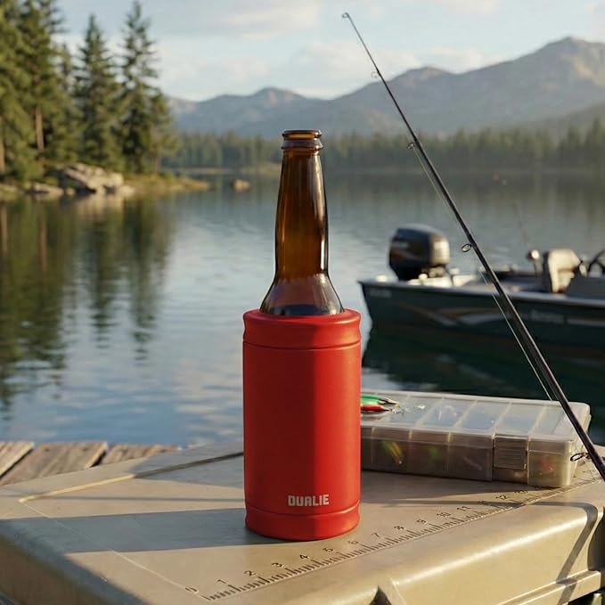 DUALIE 3 in 1 Insulated Can Cooler - 15+ Colors - Universal Size for 12 oz Cans, Slim Cans, and Bottles