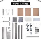 STORAGE MANIAC 3-Section Laundry Sorter with Foldable Ironing Board, Heavy-Duty Rolling Laundry Cart with and Removable Bags, Triple Laundry Hamper with Wheels, Dark Grey