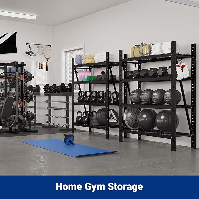FLEXIMOUNTS 10000LBS 3 Pack Garage Shelving, 4-Tier Heavy Duty Shelving Unit, 23.6" D x 49.6" W x 71" H, Industrial Shelving, Adjustable Storage Shelves for Garage, Basement, Warehouse, Workshop