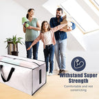 8 Pack Large Strong Moving Bags with Zippers & Carrying Handles - Water-Resistant - Heavy Duty Storage Tote for Space Saving, Fold Flat, Alternative to Moving Box (Semi-Transparent)