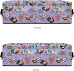 Bathroom Storage Basket Foldable Storage Bin with Handles for Easy Carrying, Rectangular Toilet Paper Organizer for Countertops Laundry Decor, Rooster Chicken Rose Blue Violet Gradient