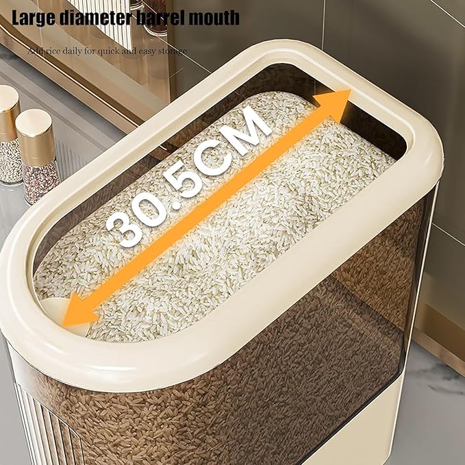 22LBS Rice Dispenser, Large Grain Container Storage with Lid Measuring Cylinder Household Cereal Dispenser Bucket for Kitchen Soybean Corn (22lb)