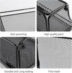 Toilet Paper Storage Basket, Metal Toilet Paper Holder, Self Adhesive Wall Mounted Bathroom Shelves with a Marker Pen, Home Organizers & Storage,Bathroom Decor and Accessories, Black