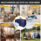 Heavy-Duty Extra Large Moving Bags with Zippers,Extra Large Storage Bag Set Heavy Duty Moving Totes Dual-Way Carrying Design,College Dorm,Christmas Storage Bag(Blue,6 Moving bag & 10 Vacuum Seal Bags)