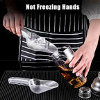 3PCS Clear Plastic Ice Scoop, 6 ounces Alec Ice Scoops, Kitchen Scoop for Ice Bucket Ice, Popcorn, Coffee Beans, Flour (6 oz.)