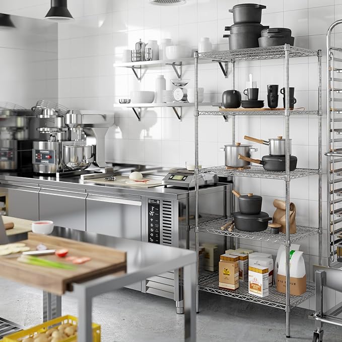 21" Deep x 30" Wide x 74" Height Wire Shelving Kit | 5-Tier | NSF Commercial Storage Rack Unit