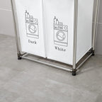 Laundry Hamper 2 Tier Laundry Sorter with 4 Removable Bags for Organizing Clothes, Laundry, Lights, Darks