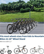 Freestanding Bike Floor Stand, Heavy Duty Bicycle Parking Rack for Garage Home Indoor Outdoor, Bike Storage Organizer Fits 22-28 Inch Wheels & 2.2 Inch Tire Width