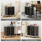 RELAX4LIFE 12-Drawer Rolling Storage Cart - Mobile Utility Drawer Carts with Wheels, Craft Organizers Cart for Classroom Organization and Storage, School, Office, Home