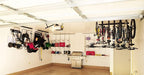 50" Adjustable Overhead Garage Ceiling Storage Track/Bike Rack With Hooks that Slide and Rotate, 50 Lbs. per Hook.