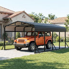 12X20 FT Metal Carport, Heavy Duty Cart Ports with Reinforced Galvanized Carports, Outdoor Weather Resistant Carport Canopy, Upgrade Car Port for Boats, Cars, Trucks, and Tractors