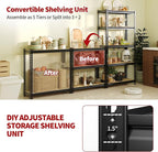 Heavy Duty Garage Storage Shelves 2 Pack, 2000 Lbs Capacity, 5-Tier Adjustable Storage Shelving Unit, 30"L x 12" W x 60"H Metal Shelving Racks for Kitchen Pantry Basement Bathroom Laundry