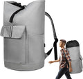 BeeGreen Grey-Laundry-Bag-Backpack-Extra-Large-Heavy-Duty, 125L Portable Travel Laundry Backpack Shoulder Straps & Extendable Clothes Hamper Bag 3 Pockets for College Apartment