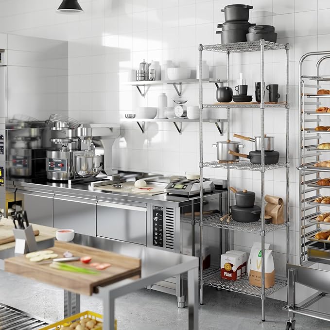 18" Deep x 24" Wide x 86" Height Wire Shelving Kit | 5-Tier | NSF Commercial Storage Rack Unit