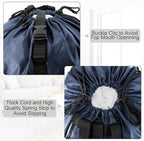 BeeGreen Navy Blue Travel Laundry Bag w Drawstring & Handle College Dorm Room Essentials w Adjustable Shoulder Straps Washable Sturdy Laundry Hamper Sack Dirty Laundry Travel Bag for Camping