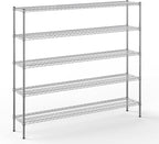 14" Deep x 72" Wide x 64" Height Wire Shelving Kit | 5-Tier | NSF Commercial Storage Rack Unit
