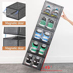 10 Pack Thicken Shoe Organizer Stackable,Upgraded Sturdy Shoe Storage Box with Magnetic Door,Shoe Containers For Sneaker Display,Hat Organizer,Black…