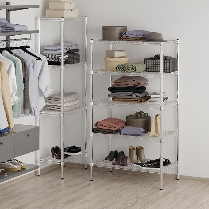 21" Deep x 36" Wide x 64" Height Wire Shelving Kit | 5-Tier | NSF Commercial Storage Rack Unit