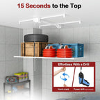 Garage Storage Lift,Overhead Garage Storage Rack,3x6 FT Ceiling Storage Racks for 10-12 FT, 270LBS Capacity All-Steel Construction with Safety Lock (6 * 3)