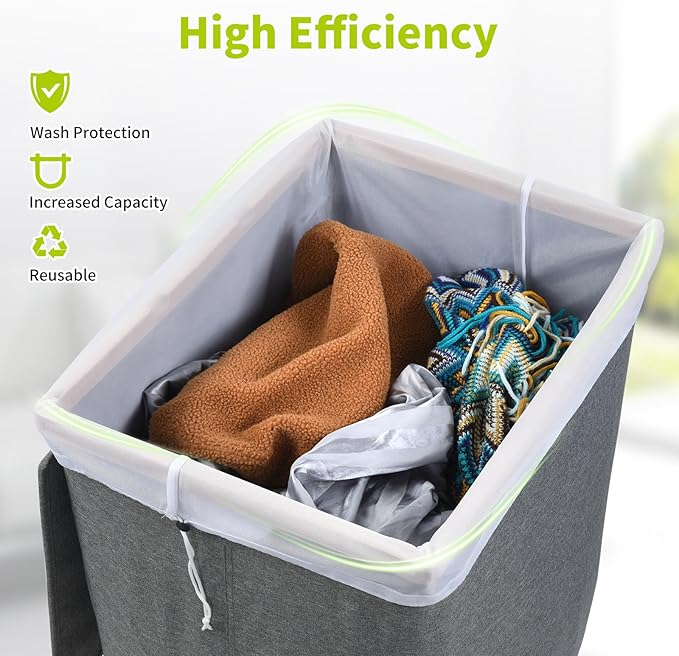 OTraki Ex-Large Mesh Laundry Bag 36x43 Inch Drawstring Laundry Wash Bags 2 Pack Dirty Clothes Net Laundry Bag Heavy Duty Travel Storage Organize Bag Don't Drying, Melting 140-176℉ White