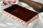 Handicrafts Home 10x6 Red Small Bathroom Tray, Vanity Organizer for Perfume & Cosmetics, Kitchen Counter, Bathroom Tray, Guest Towel Holder, Decorative Napkin Holder, Bathroom Countertop Storage