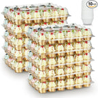 (24 Pack x 10 Sets) Stackable Cupcake Carrier Holders with 240 Pack Cupcake Liners, Plastic Cupcake Boxes Holders for 24 Cupcakes, High Tall Dome Lid Cupcake Containers, Clear Cupcake Trays