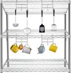 2 Pack Additional Wire Shelf for Wire Shelving Units Chrome Finish Shelving Weight Capacity 600-800 Lb, Heavy Steel Industrial for Warehouses, Closets, Kitchen(Sliver,14" W X 36" L)