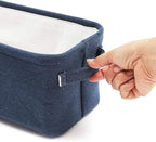 Juvale Jute Toilet Tank Basket - Space-Saving Navy Back-of-Toilet Organizer - Countertop Bathroom Organizer & Bath Tissue Holder - Navy Bathroom Basket for Decor & Organization - Blue, 16" x 6" x 5.5"