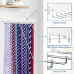 【2 in 1】 2 Pack Tie Organizer Belt Organizer Wall Mounted, Space Saving Tie Rack Belt Hanger for Closet with 24 Storage Hooks, Belt Tie Holder for Closet Organizer Storage White