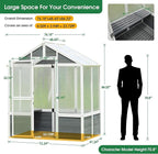 Polycarbonate Greenhouse,Outdoor Wooden Green House, Walk-in Hobby Garden Shed with Front Entry Door,for Patio Backyard Lawn,Plants, White