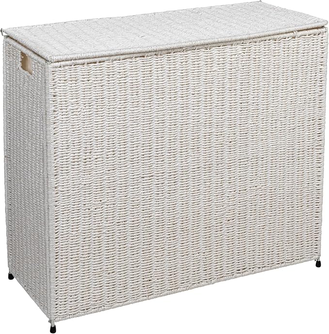 Household Essentials 3 Compartment Laundry Sorter, Wicker Laundry Sorter