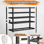 Storage Shelves Heavy Duty, 3 PCS 36"L x 16"W x 72"H Garage Wire Shelving Unit Loads 2400LBS, 5-tier Adjustable Metal Industrial Utility Shelf Rack for Kitchen, Laundry, Pantry, Warehouse, Basement