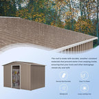 Kullavik 8FT x 6FT Outdoor Storage Shed with Floor and Lockable Doors,Waterproof Metal Garden Tool Shed,Galvanized Steel shed for Backyard,Garden,Patio