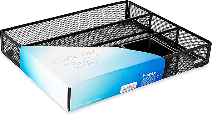 Rolodex Mesh Collection Drawer Organizer Black (22131)