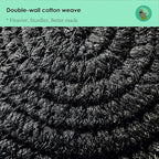 Modern Granny Small Cotton Rope Laundry Basket 16x10 Inch Dual Secure Woven Handle for Living Room Closet Clothes Blanket Organization