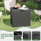 Outdoor Storage Box, Resin Deck Boxes Indoor and outdoor, Waterproof Storage Box Lockable Lid (Black,31 Gallon)