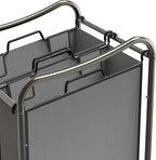 Simple Houseware 2-Bag Heavy Duty Rolling Laundry Sorter Cart, Dark Gray – 2 Section Removable Bags and Lockable Wheels for Laundry Room Organization