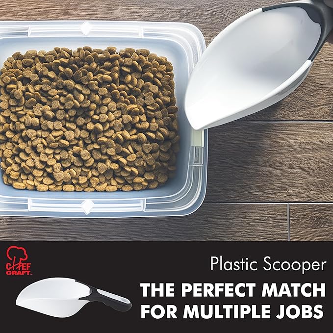 Chef Craft Select Plastic Scoop, 1 Cup, White