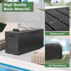 Outdoor Storage Box, Resin Deck Boxes Indoor and outdoor, Waterproof Storage Box Lockable Lid (Black, 80 Gallon)