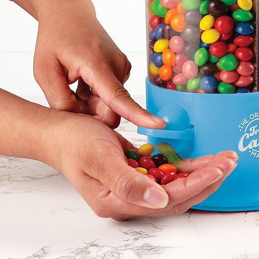 Handy Gourmet The Original Triple Candy Machine - Fun Candy & Nut Dispenser - New & Improved (Blue) - 360 Degree Selection