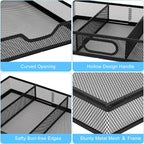 Office Drawer Organizer, 2 Pack Metal Mesh Desk Draw Divider, Versatile Desktop Organizer Tray to Keep Supplies Tidy and Easy to Access, Stackable A4 Paper Holder Tray